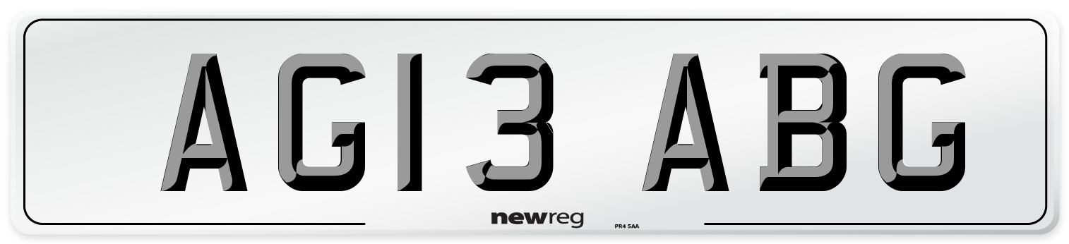 AG13 ABG Number Plate from New Reg